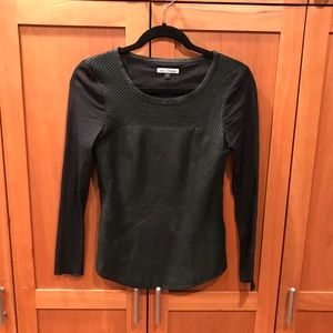 Black Leather Front Top